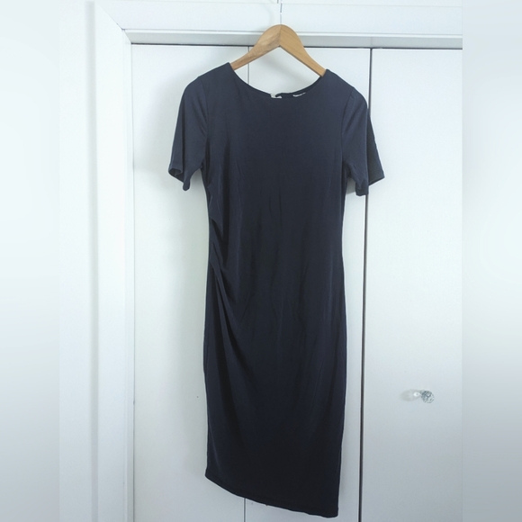 Navy Blue A-Line Dress - Picture 3 of 11